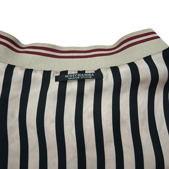 Scotch & Soda - Reversible Satin Bomber Jacket Paisley Stripe - Gold Medium - Picture 8 of 12